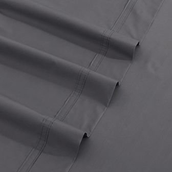 Tribeca Living Solid 300-Thread Count Egyptian Cotton Percale Deep-Pocket Sheets