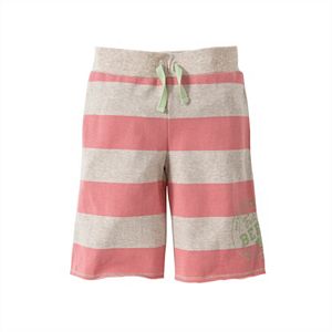 Baby Girl Burt's Bees Baby Organic Rugby Stripe Board Shorts