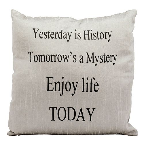 Mina Victory ''Enjoy Life Today'' Throw Pillow