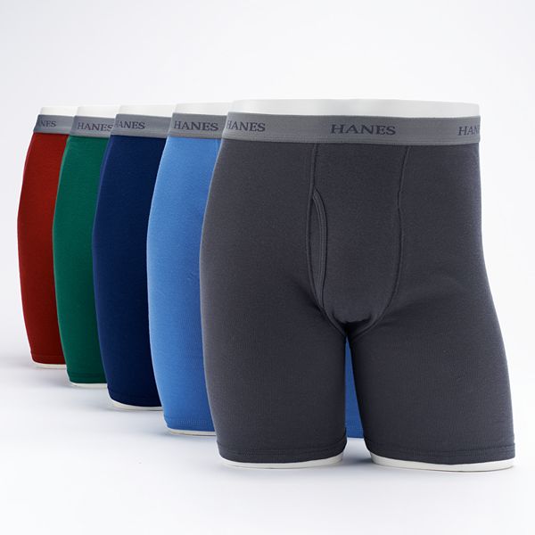 Men S Hanes Ultimate 5 Pack Exposed Waistband Longer Leg Boxer Brief