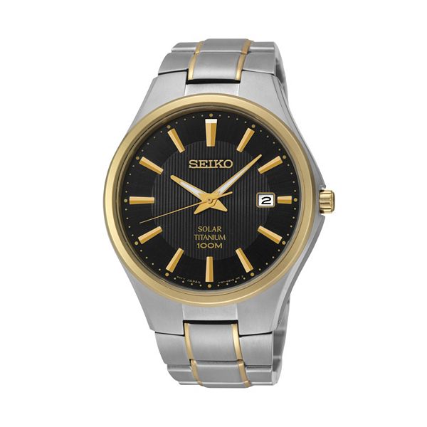 Seiko Men's Two Tone Titanium Solar Watch - SNE382 Seiko Men's Two Tone Titanium Solar Watch - SNE382