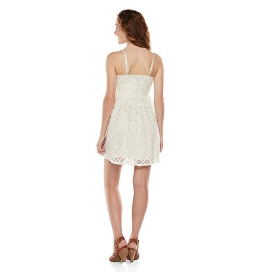 Juniors' Trixxi Crochet Accent Dress