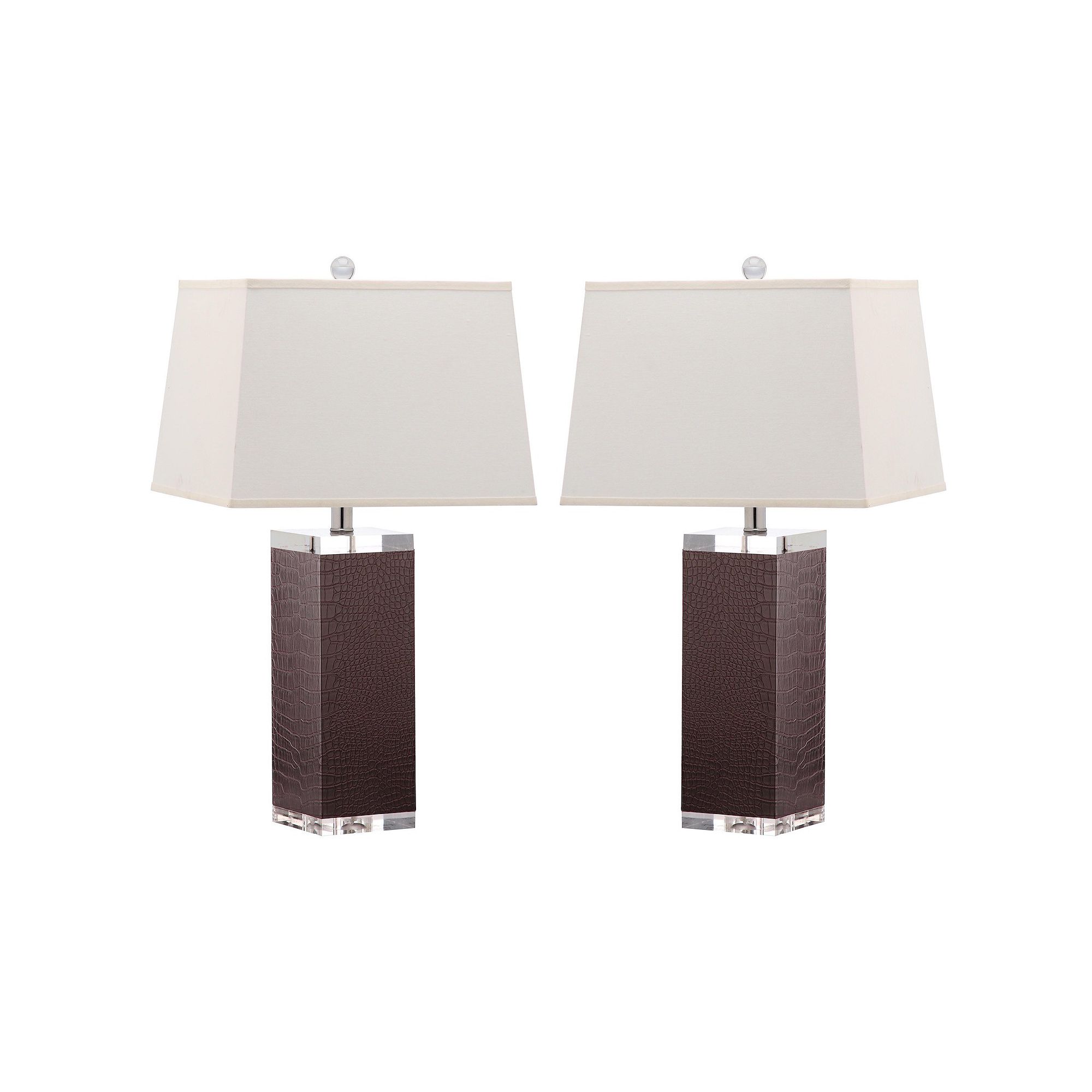 Safavieh 2-piece Deco Faux Leather Table Lamp Set, Crocodile