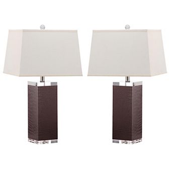 Safavieh 2 pc Deco Faux Leather Table Lamp Set