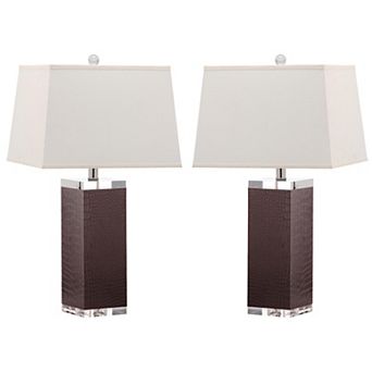 Safavieh 2 pc Deco Faux Leather Table Lamp Set