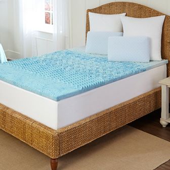 Arctic Sleep by Pure Rest 1 1/2-inch Marbleized Gel Memory Foam 5-Zone Mattress Topper