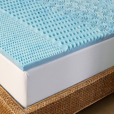 Arctic Sleep by Pure Rest 1 1/2-inch Marbleized Gel Memory Foam 5-Zone Mattress Topper