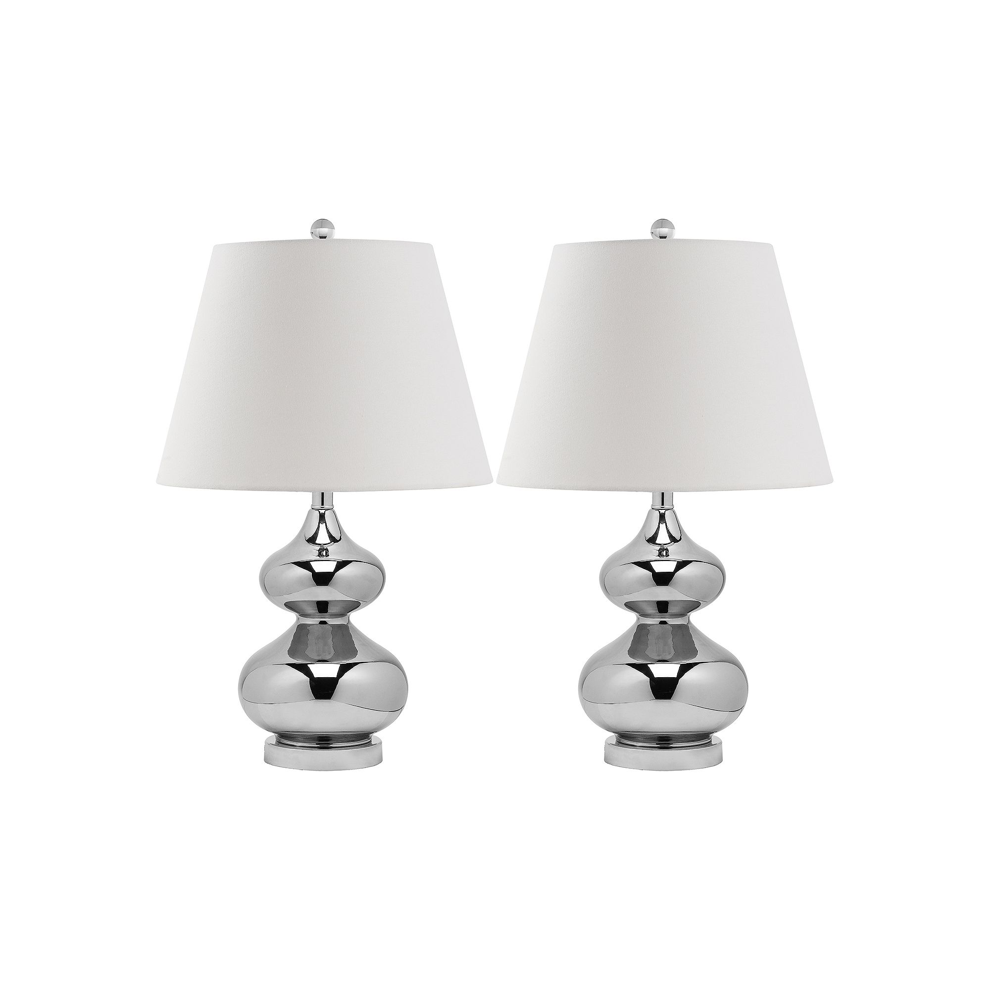 Safavieh 2-piece Eva Double Gourd Table Lamp Set, Silver