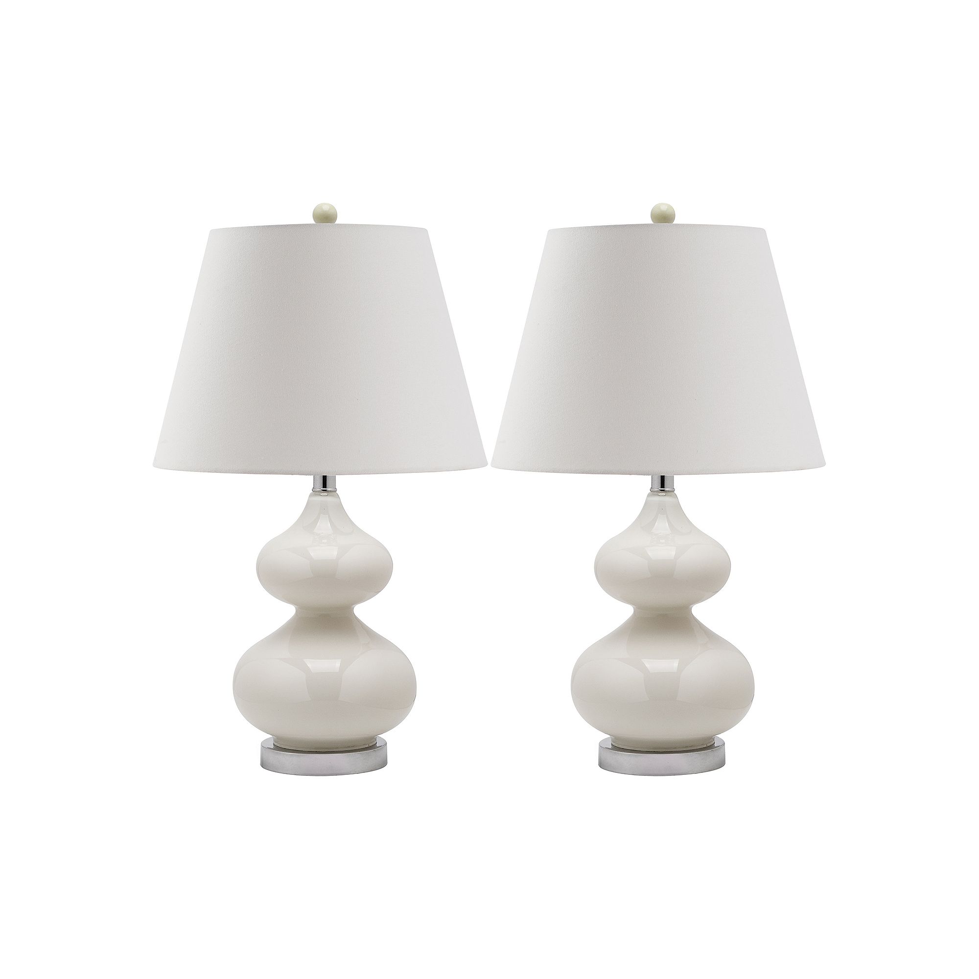 Safavieh 2-piece Eva Double Gourd Table Lamp Set, White