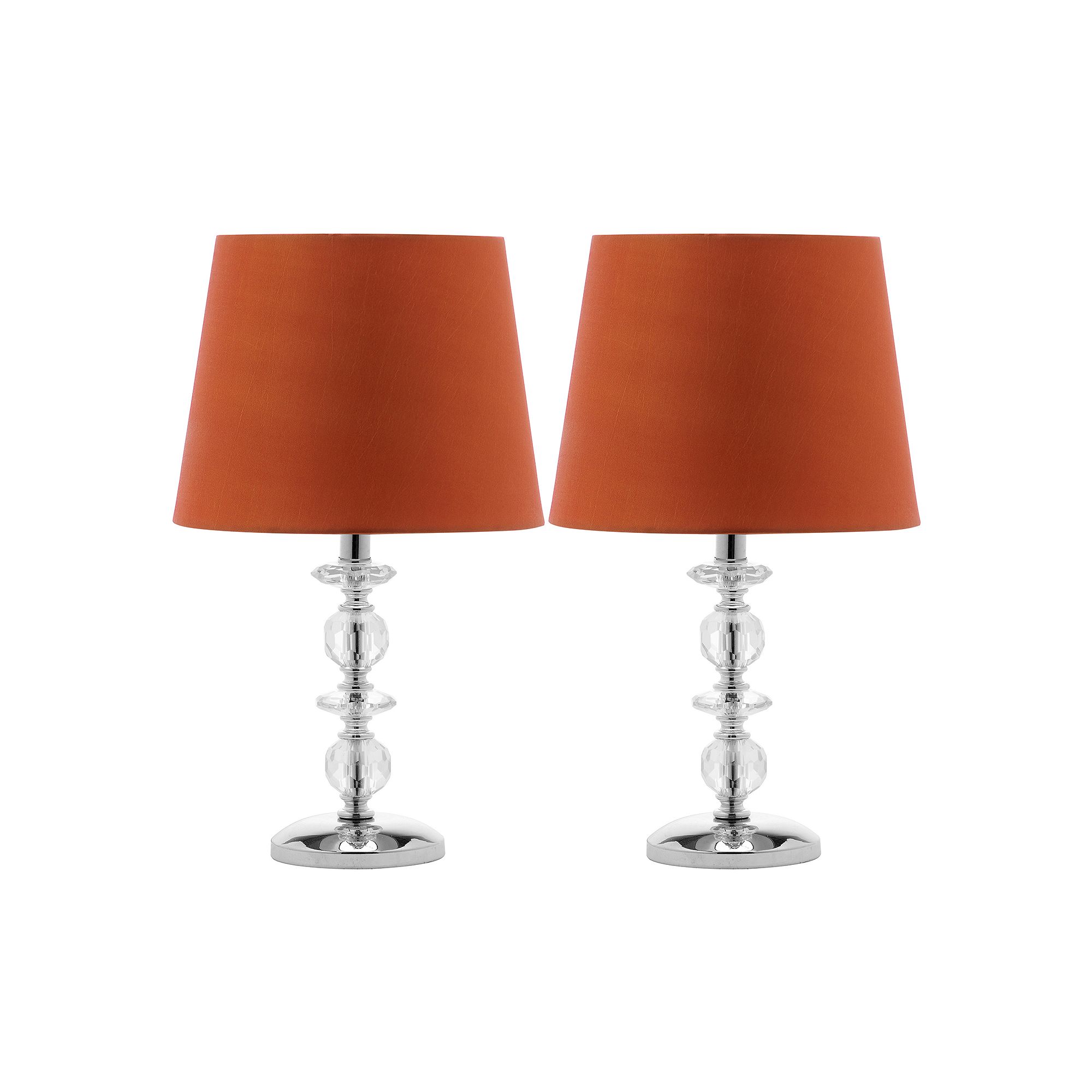 Safavieh 2-piece Derry Stacked Crystal Orb Table Lamp Set, Orange