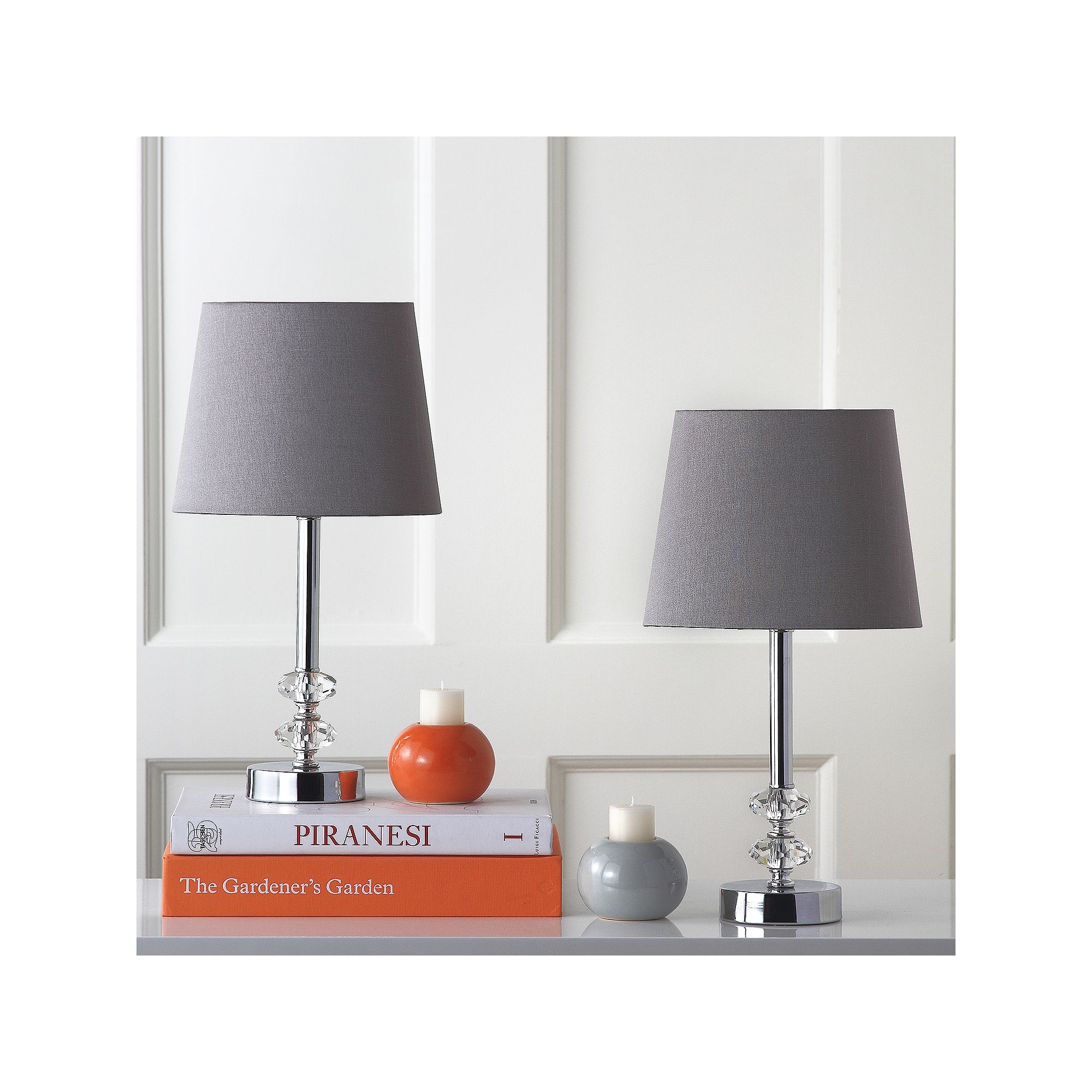 Safavieh 2-piece Ashford Crystal Orb Table Lamp Set, Gray