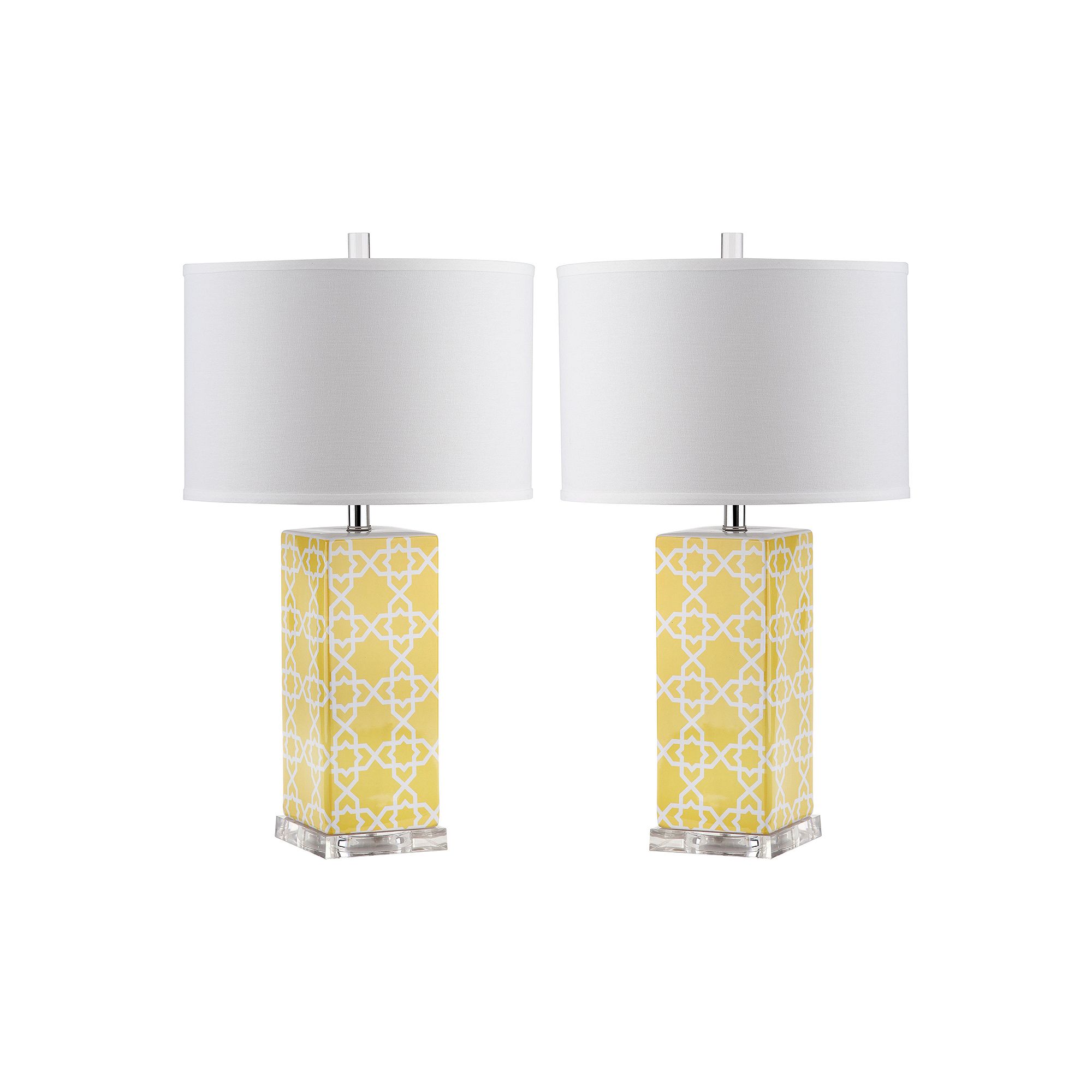 Safavieh 2-piece Quatrefoil Table Lamp Set, Yellow