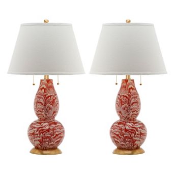 Safavieh 2 pc Color Swirls Glass Table Lamp Set
