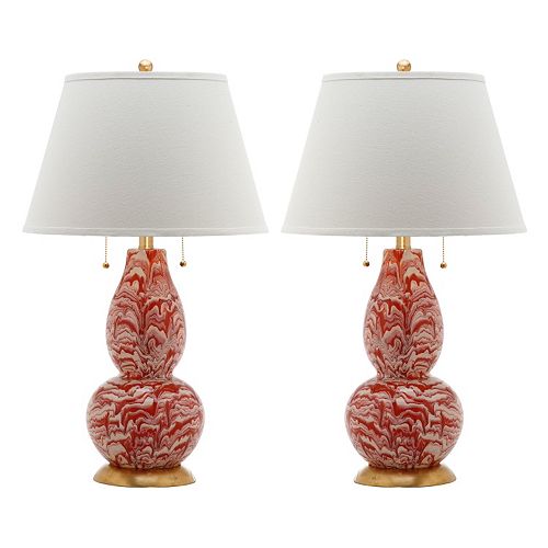 Safavieh 2piece Color Swirls Glass Table Lamp Set