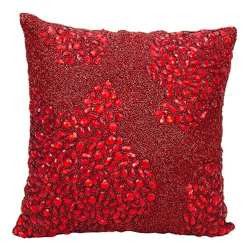 Mina Victory Luminescence Square Beaded Throw Pillow