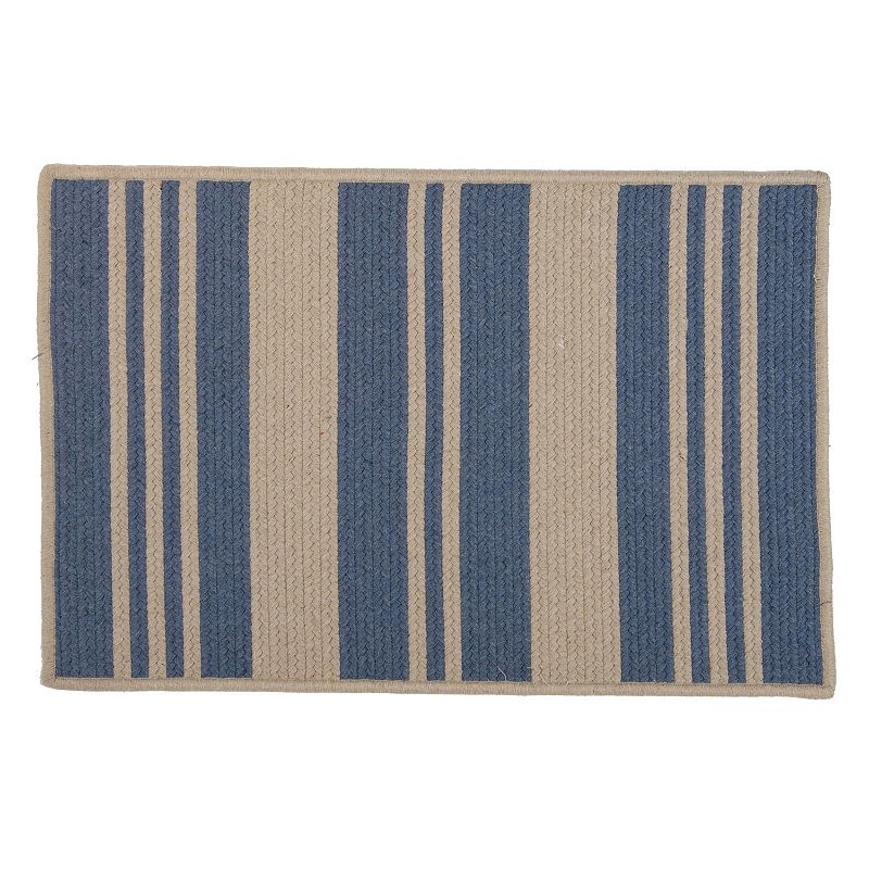 Sunbrella Varsity Stripe Reversible Indoor/Outdoor Rug, Blue, 9X12 Ft