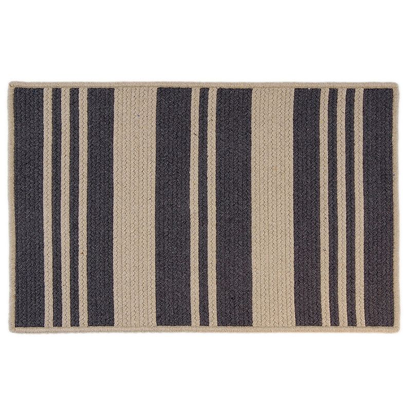 Sunbrella Varsity Stripe Reversible Indoor/Outdoor Rug, Grey, 8X10 Ft