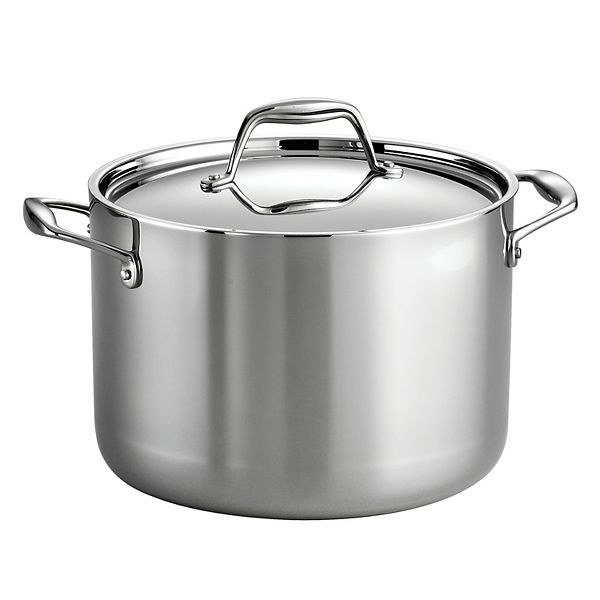 Tramontina Sicilia 8 qt Aluminum Nonstick Covered Stock Pot - Raspberry