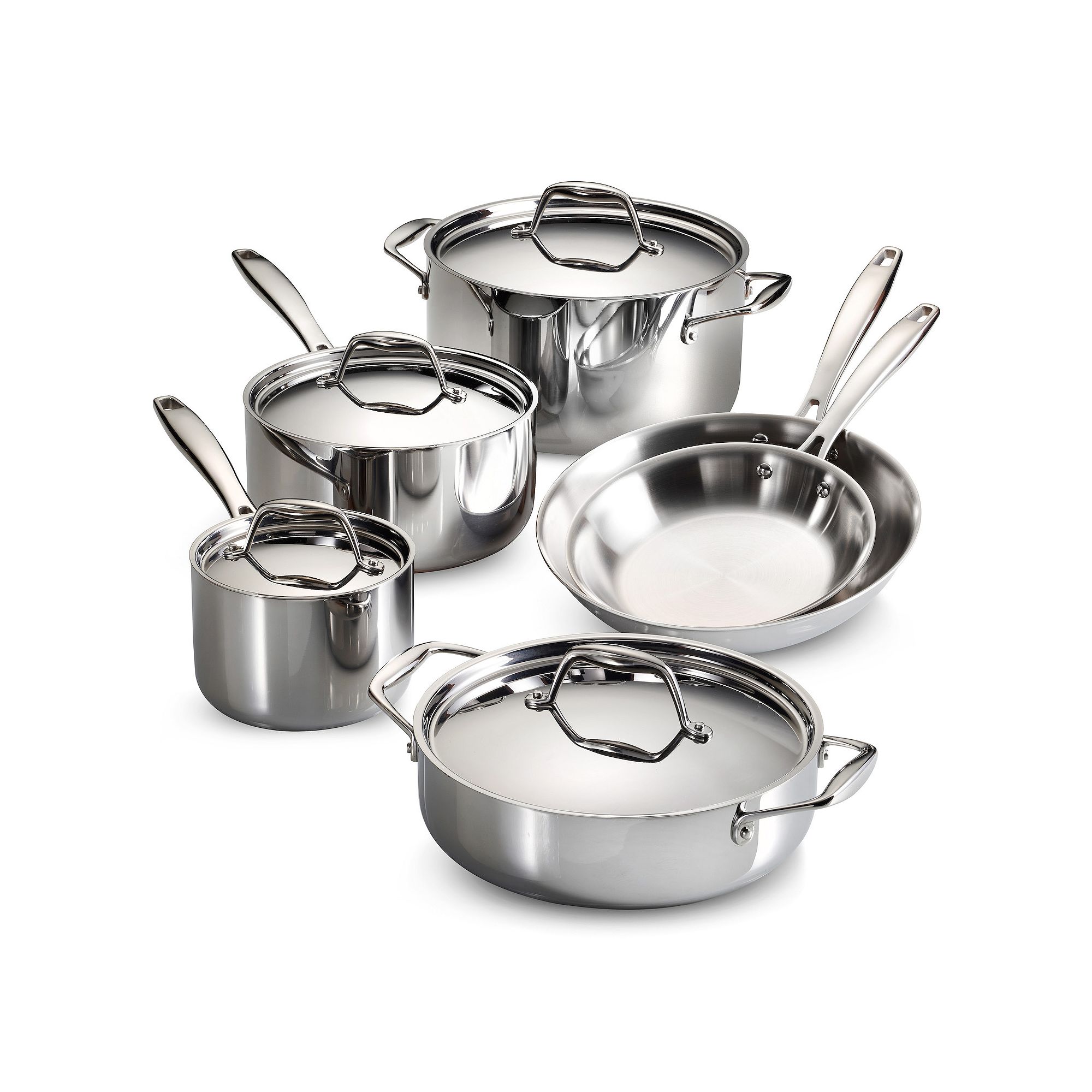 Tramontina Gourmet Tri-Ply 10-pc. Stainless Steel Cookware Set, Gray