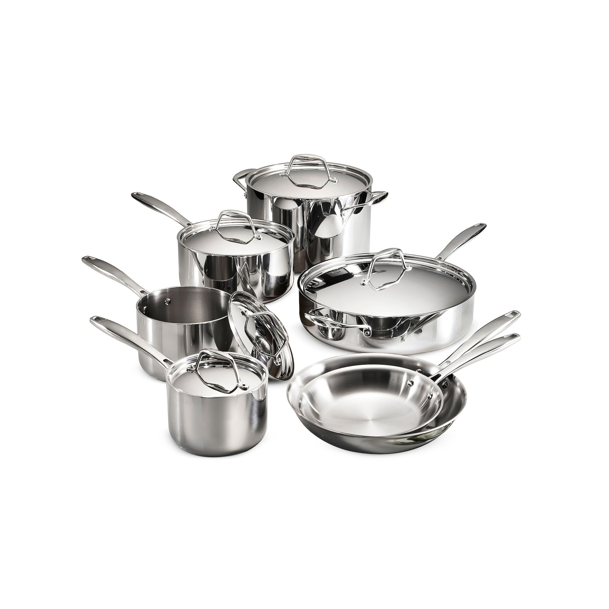 Tramontina Gourmet Tri-Ply 12-pc. Stainless Steel Cookware Set, Gray