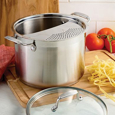 Tramontina Gourmet Tri-Ply Base 6-qt. Stainless Steel Pasta Cooker