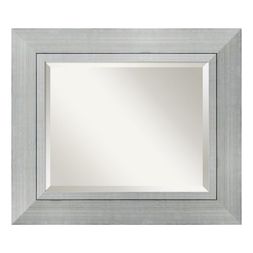 Romano Modern Silver Finish Wood Wall Mirror