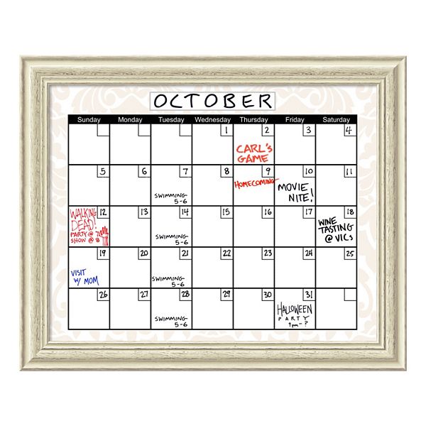 Monthly Framed Chalkboard Calendar