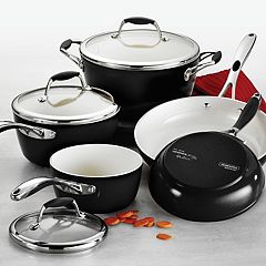 Tramontina Solar Ceramic Cookware Set Stainless Steel Triple Bottom with Internal Graphite Ceramic Lining 4 Pieces