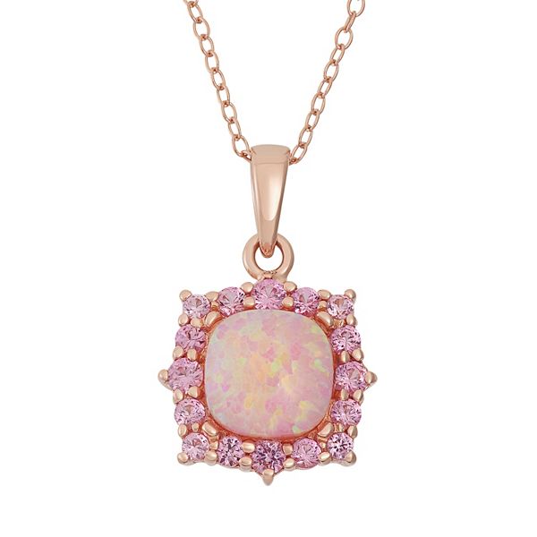 Pink Dreams 14kt Gold Diamond & Pink Sapphire Australian Opal Necklace