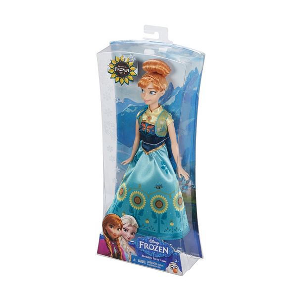 Mattel Disney Frozen Fever Birthday Party Anna Doll Ages 3+ New Damaged Box 