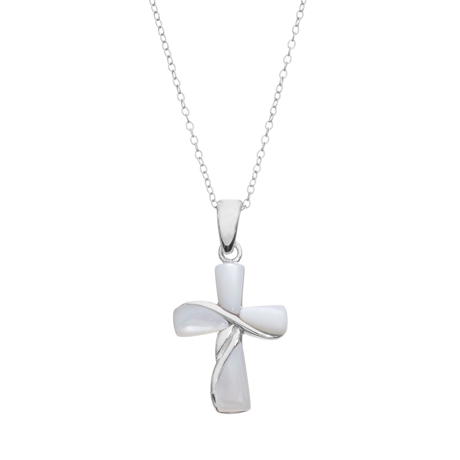 mother of pearl cross pendant