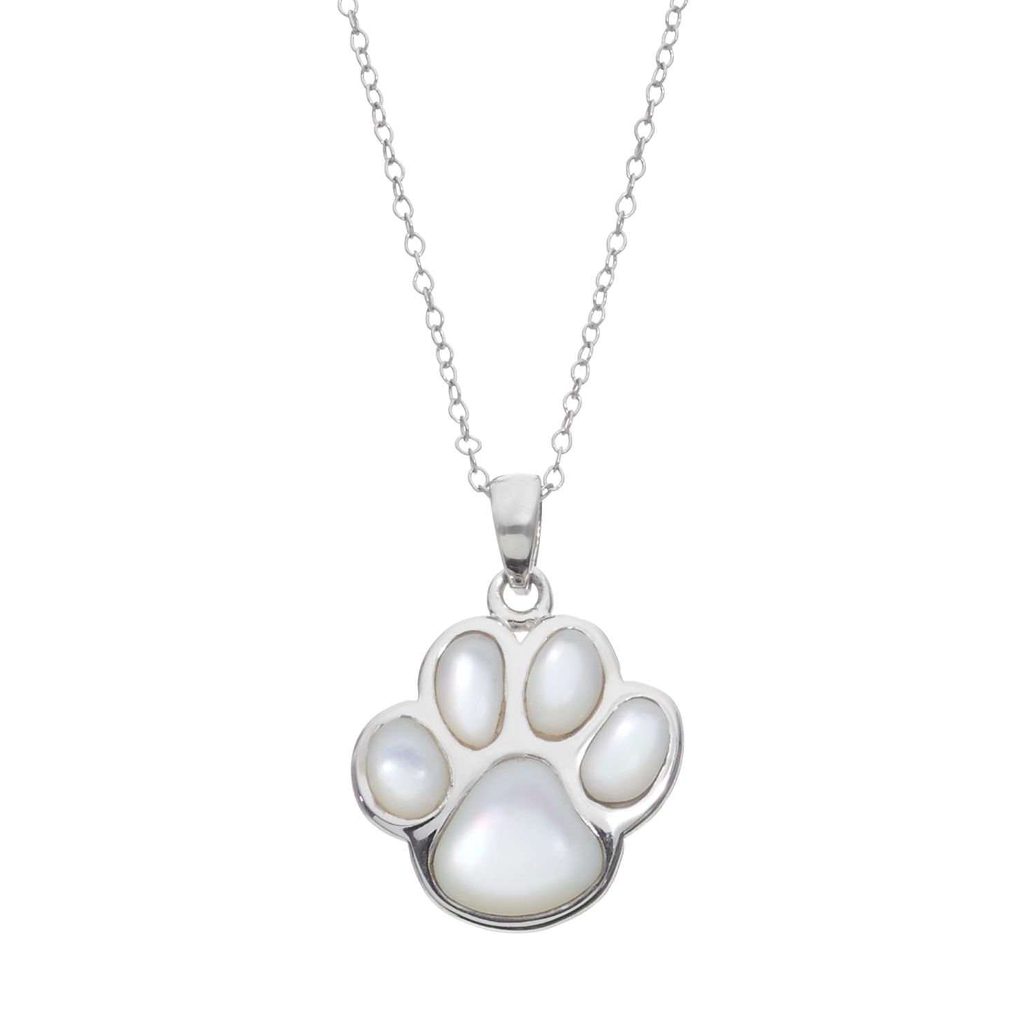 Mother-of-Pearl Sterling Silver Paw 
