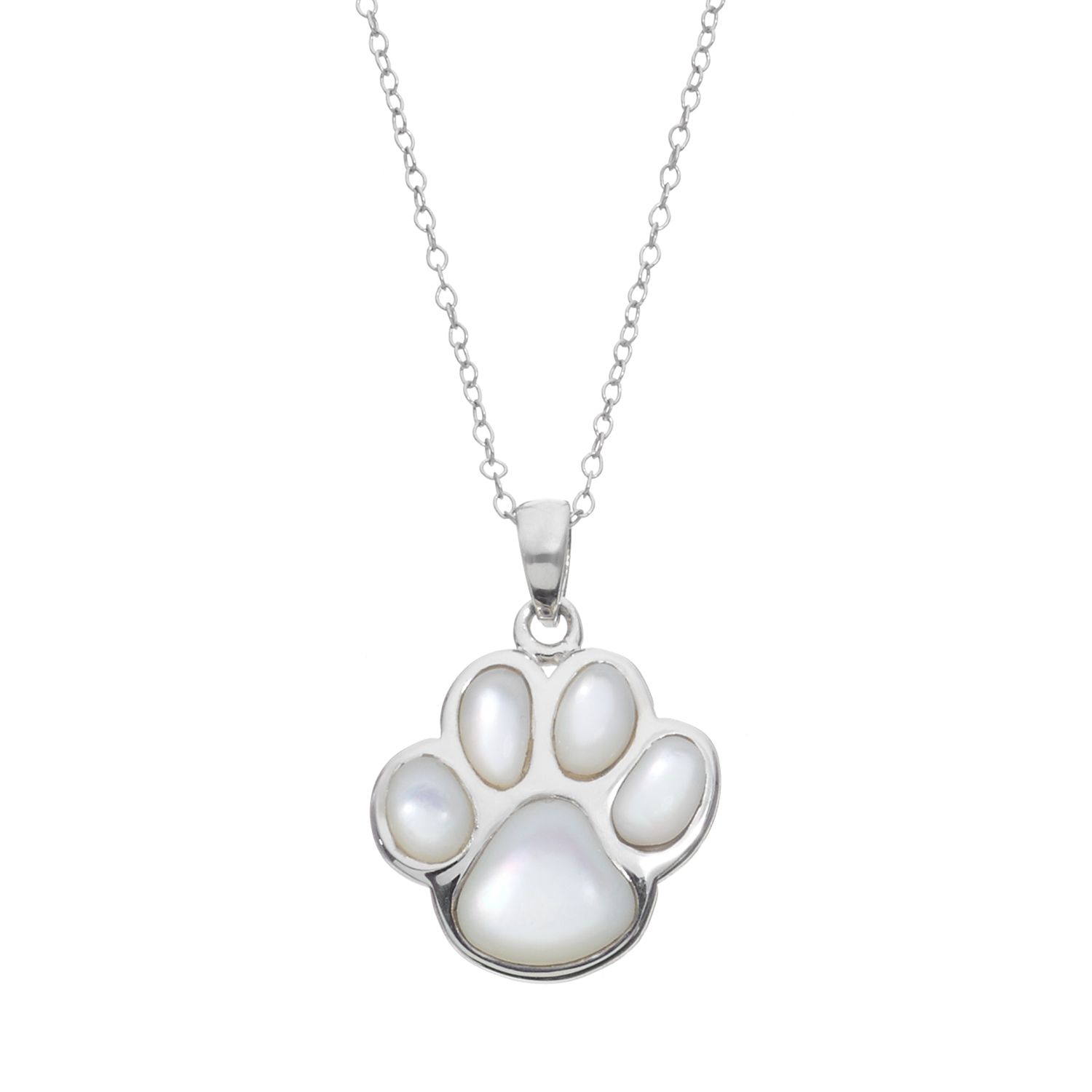 opal paw print necklace