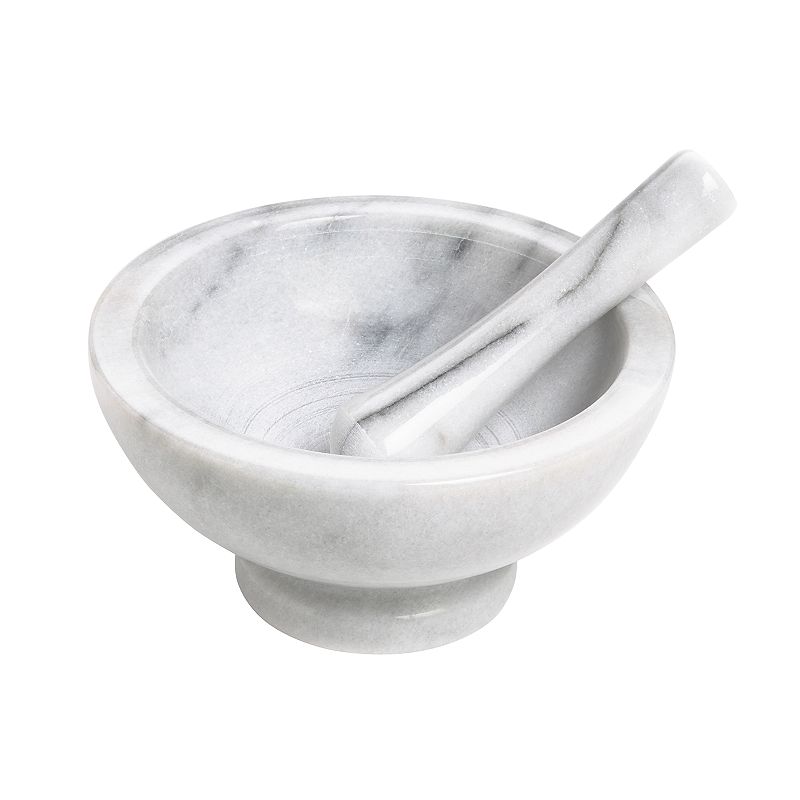 Fox Run Marble Oversized Mortar and Pestle, White