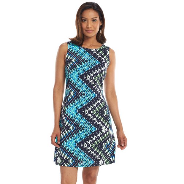 AB Studio Print A Line Dress Women s