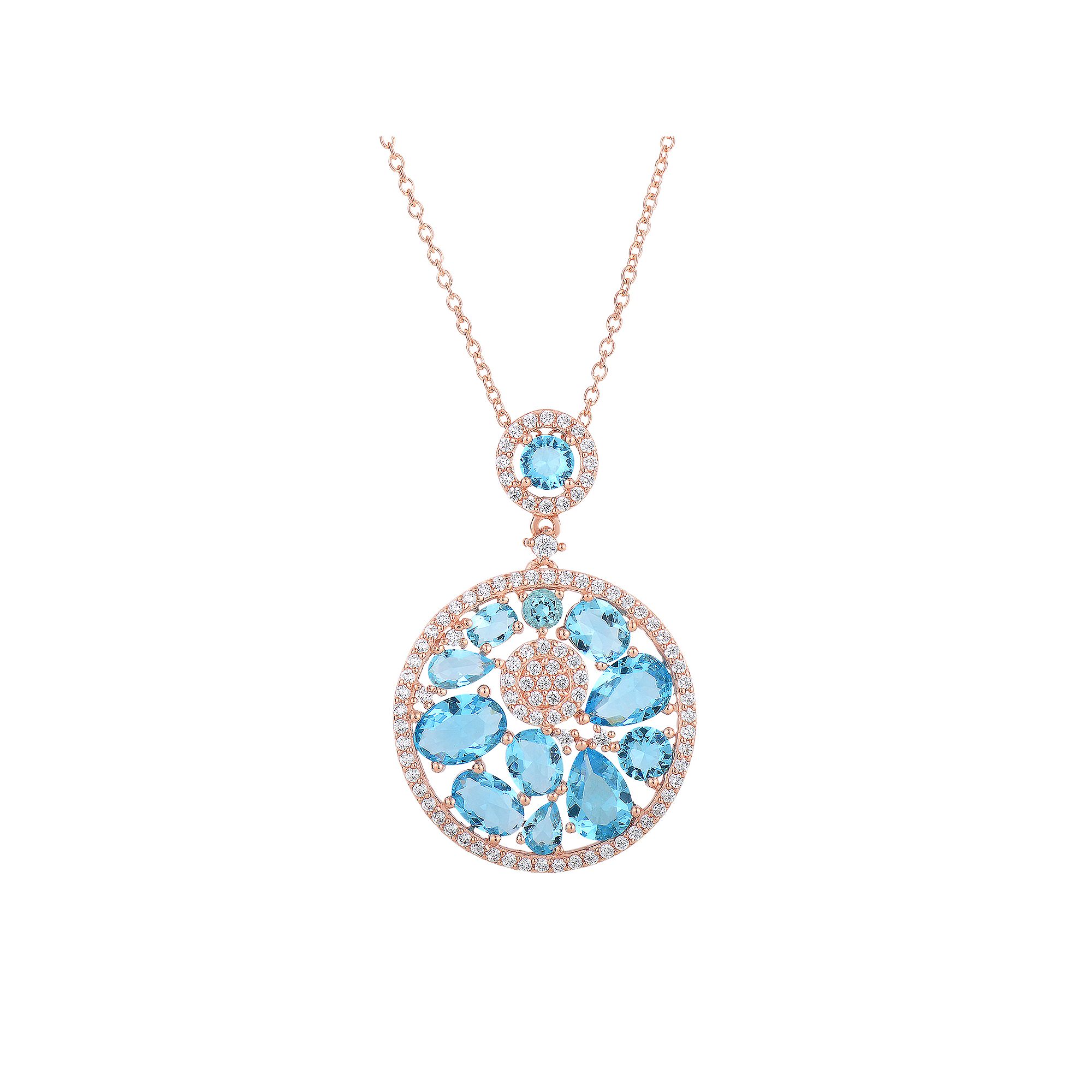 Sterling Silver Cubic Zirconia Circle Pendant Necklace, Womens, Size: 18