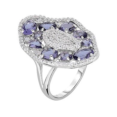Sterling Silver Cubic Zirconia Cluster Ring