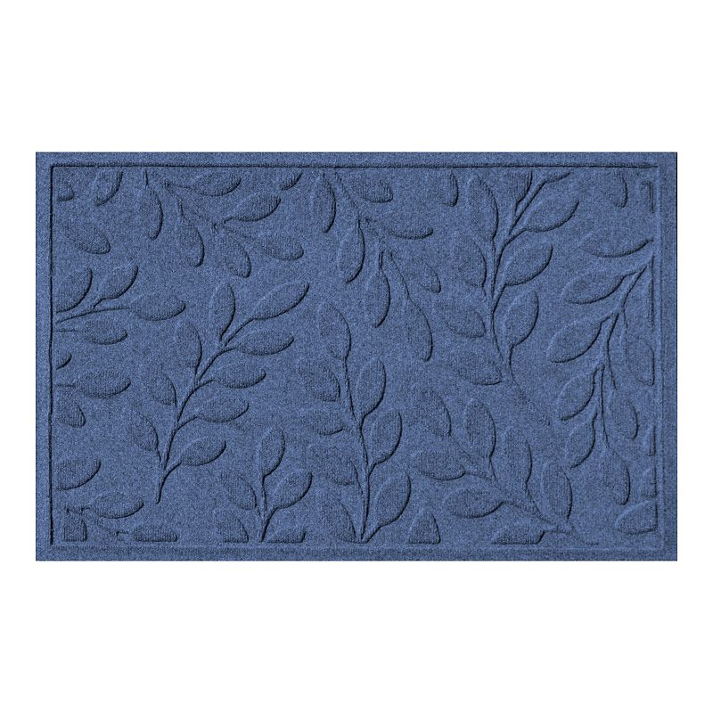 WaterGuard Brittany Leaf Indoor Outdoor Mat, Blue, 22X60