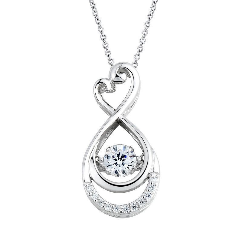 Floating DiamonLuxe 5/8 Carat T.W. Simulated Diamond Sterling Silver Heart 