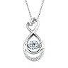 Floating DiamonLuxe 5/8 Carat T.W. Simulated Diamond Sterling Silver Heart Infinity Pendant Necklace