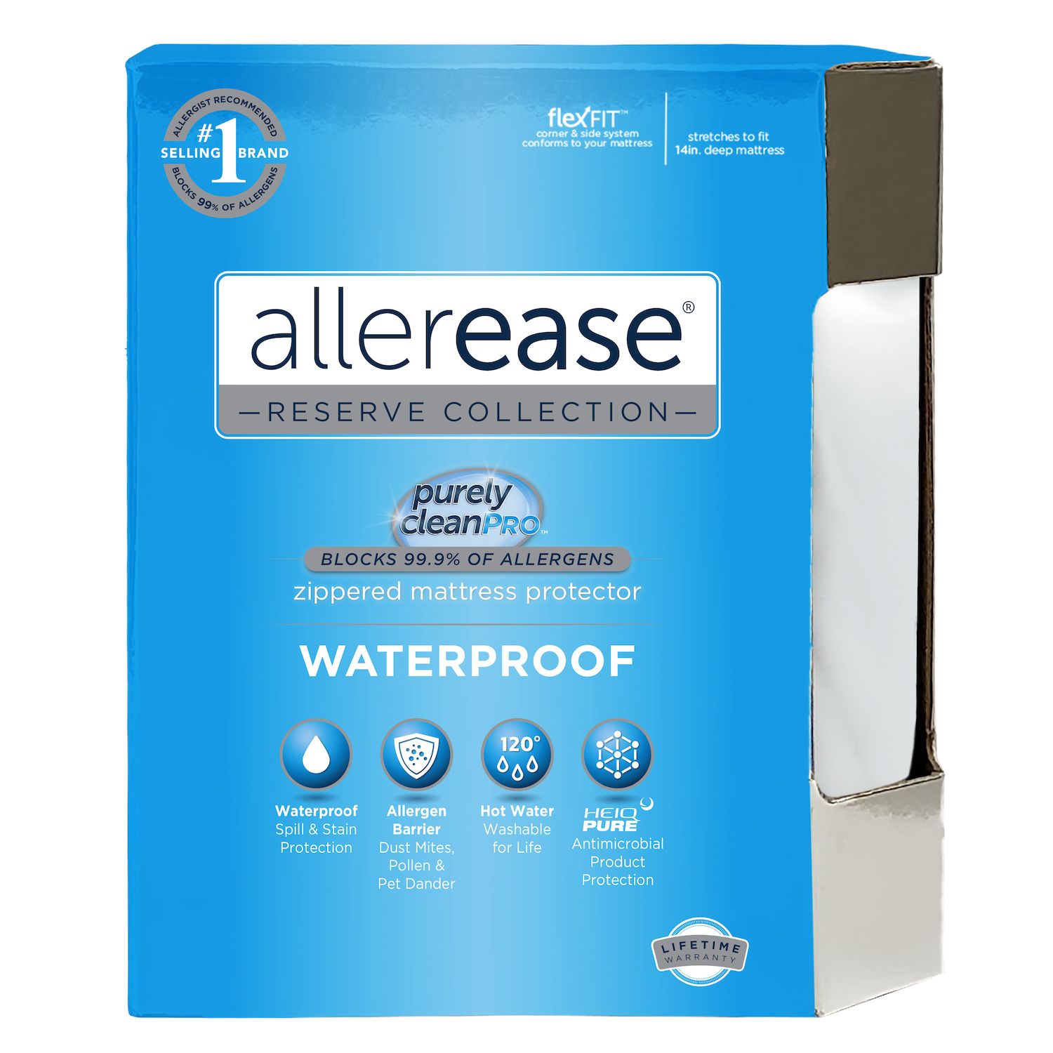 Allerease Twin Maximum Allergy Zippered Mattress Protector, White