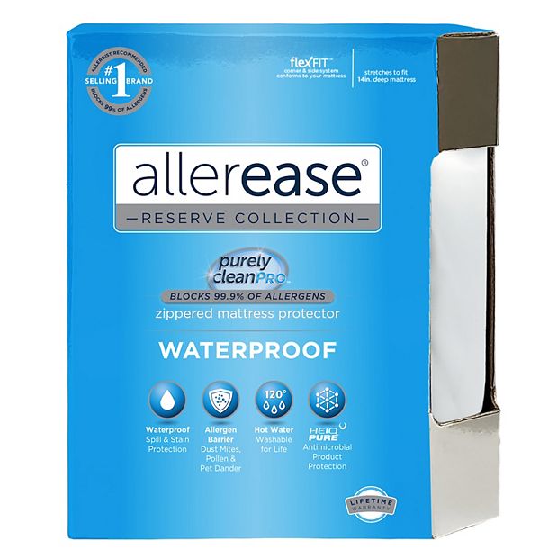 Allerease Waterproof Allergy Protection Mattress Protector, White, Twin