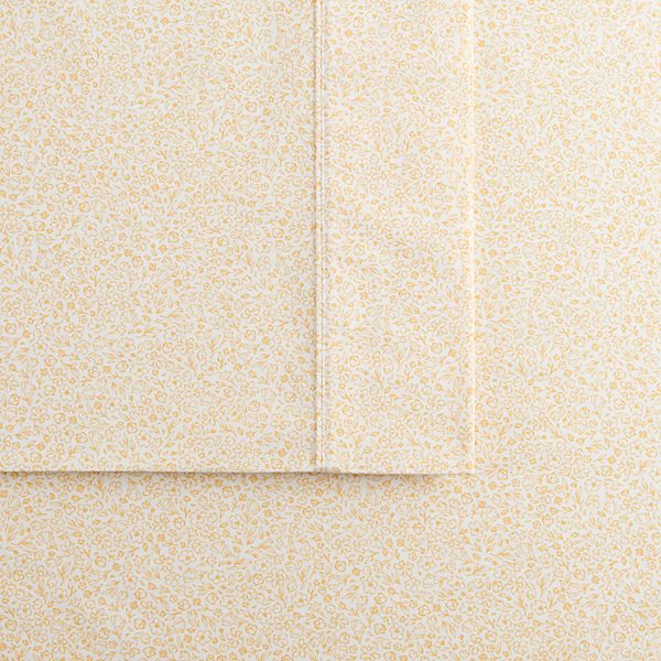 The Big One® Easy Care 275 Thread Count Sheet Set or Pillowcases Scribble Floral Yellow (FULL