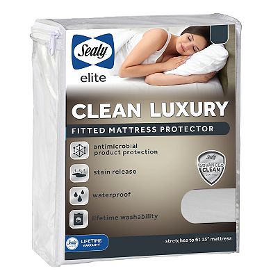 Sealy Luxury Knit Waterproof Stain-Release Mattress Protector