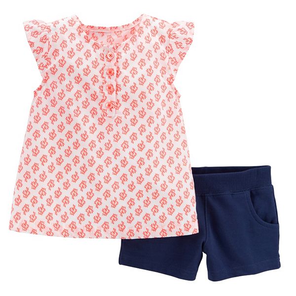 Baby Girl Carter's Top & French Terry Shorts Set