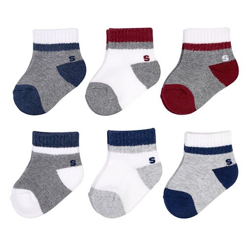 Baby Boy / Toddler Boy Jumping Beans® 6pk. Striped QuarterCrew Socks