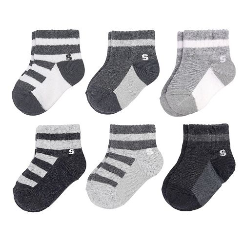 Baby Boy / Toddler Boy Jumping Beans® 6pk. Striped QuarterCrew Socks