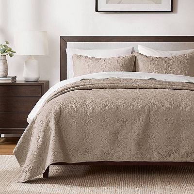 Madison Park Essentials, biancheria da letto per tutte le stagioni, tende coordinate, cuscini decorativi, in finta seta, grigio, regina