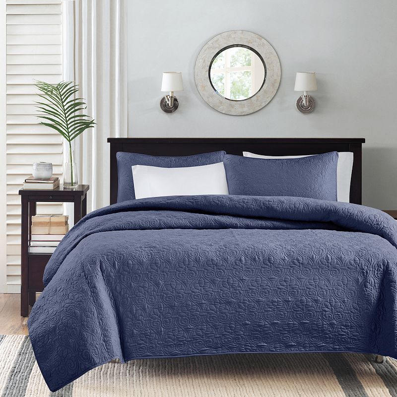 Madison Park Mansfield Quilt Set, Blue, Twin