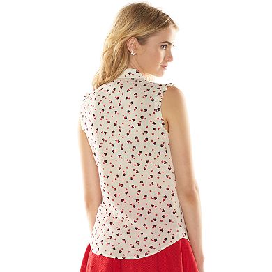 Disney's Minnie Mouse a Collection by LC Lauren Conrad Print Crinkled Blouse- Women's